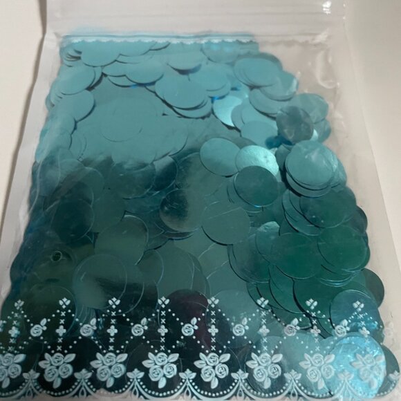 Teal Metallic Confetti Circles - Picture 3 of 5